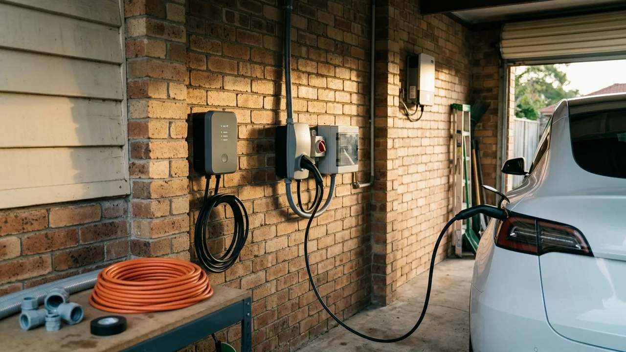 Brisbane ev charger installation detail relevant to "Single-phase or three-phase EV charging: which does your Brisbane home actually need?"