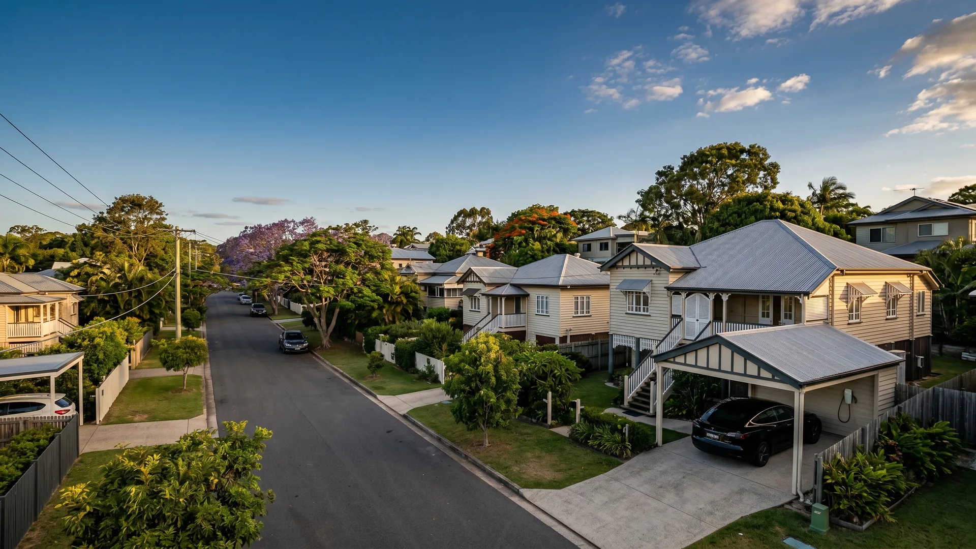 Aerial view of inner-Brisbane suburban streets near Coorparoo